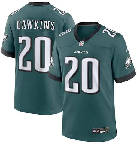 Men’s Brian Dawkins Green Stitched Jersey - Small up to 6XL