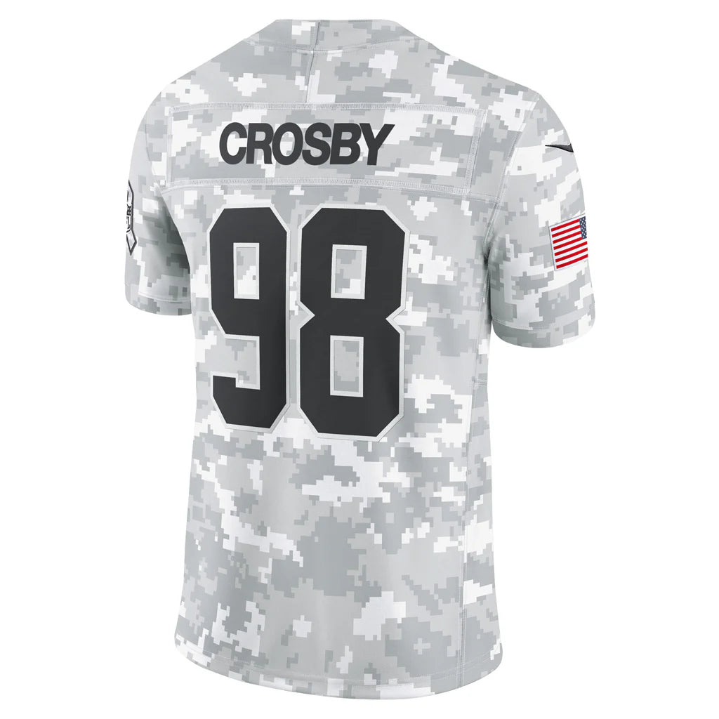 Men’s Maxx Crosby Arctic Camo Stitched Jersey - Small up to 6XL