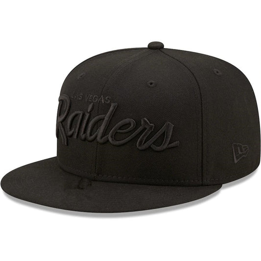 ORIGINAL RAIDERS BLACK TEXT HAT - SNAP BACK ONE SIZE FITS ALL