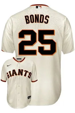 Men’s Barry Bonds Cream Stitched Jersey - Small up to 6XL