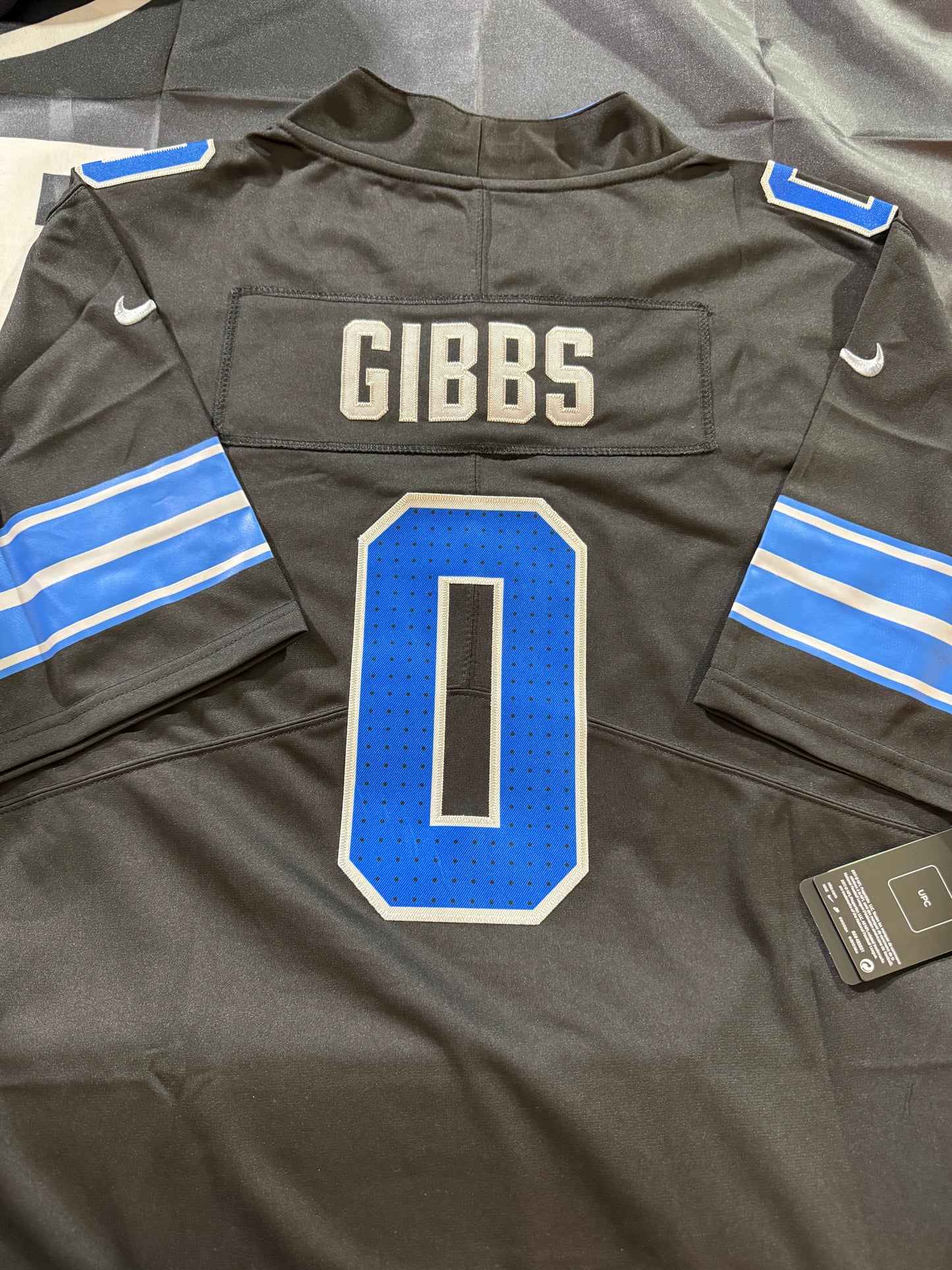 Jahmyr Gibbs Black Stitched Jersey - Small up to 6XL
