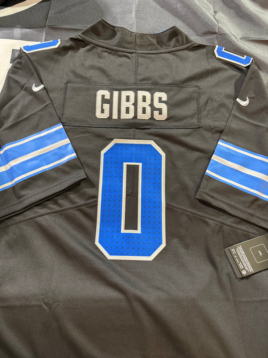Jahmyr Gibbs Black Stitched Jersey - Small up to 6XL