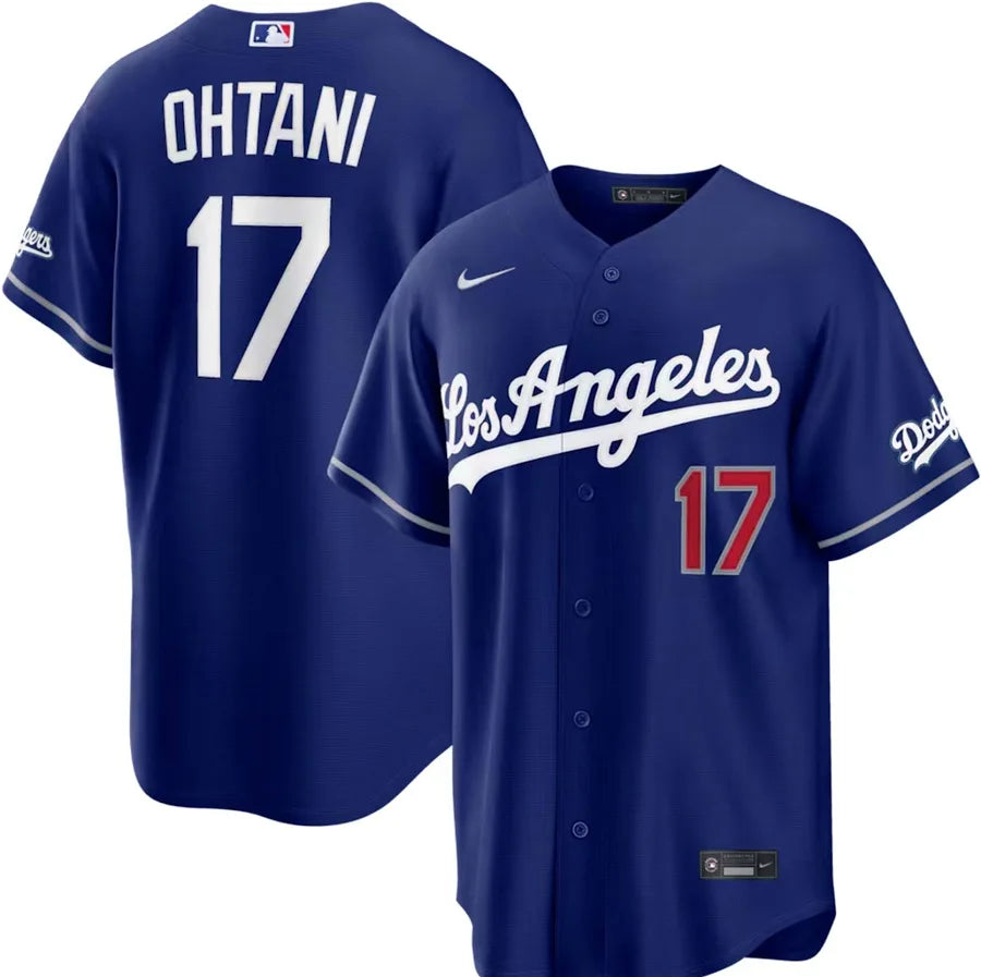 Men’s Shohei Ohtani Blue Stitched Jersey - Small up to 6XL