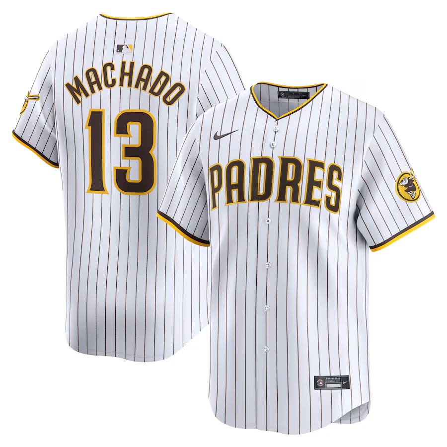 Men’s Manny Machado White Pinstripes Stitched Jersey - Small up to 6XL