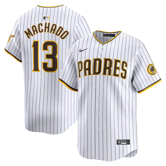 Men’s Manny Machado White Pinstripes Stitched Jersey - Small up to 6XL
