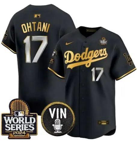 Men’s Shohei Ohtani Black And Gold Stitched Jersey - Small up to 6XL