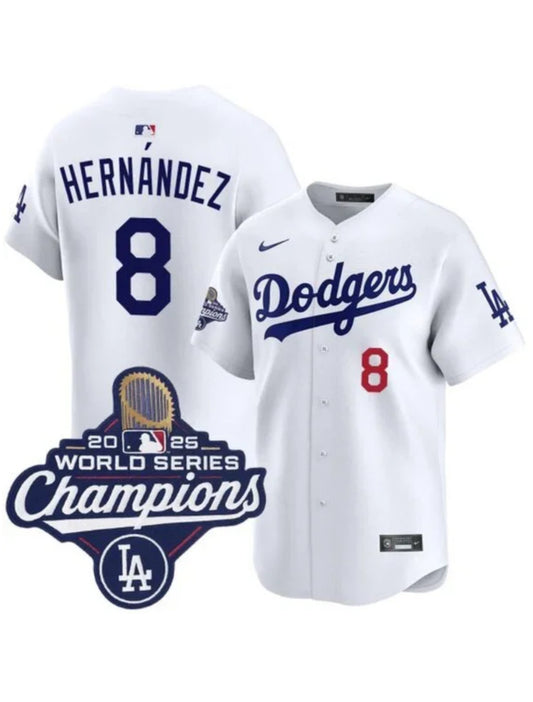 Men’s Kike Hernandez White Stitched Jersey - Small up to 6XL