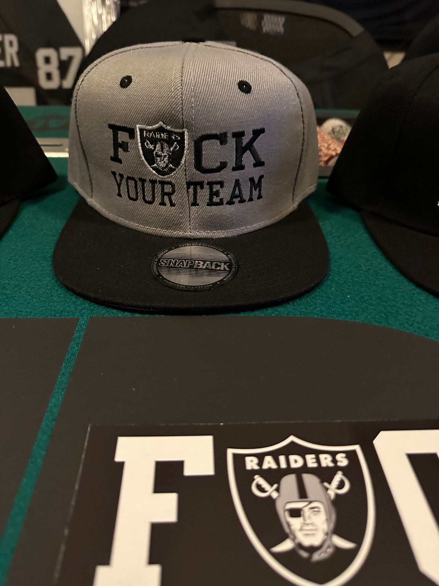 “F” YOUR TEAM HAT GREY - SNAP BACK ONE SIZE FITS ALL