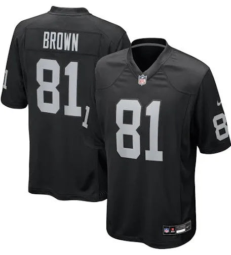 Men’s Tim Brown Black Stitched Jersey - Small up to 6XL