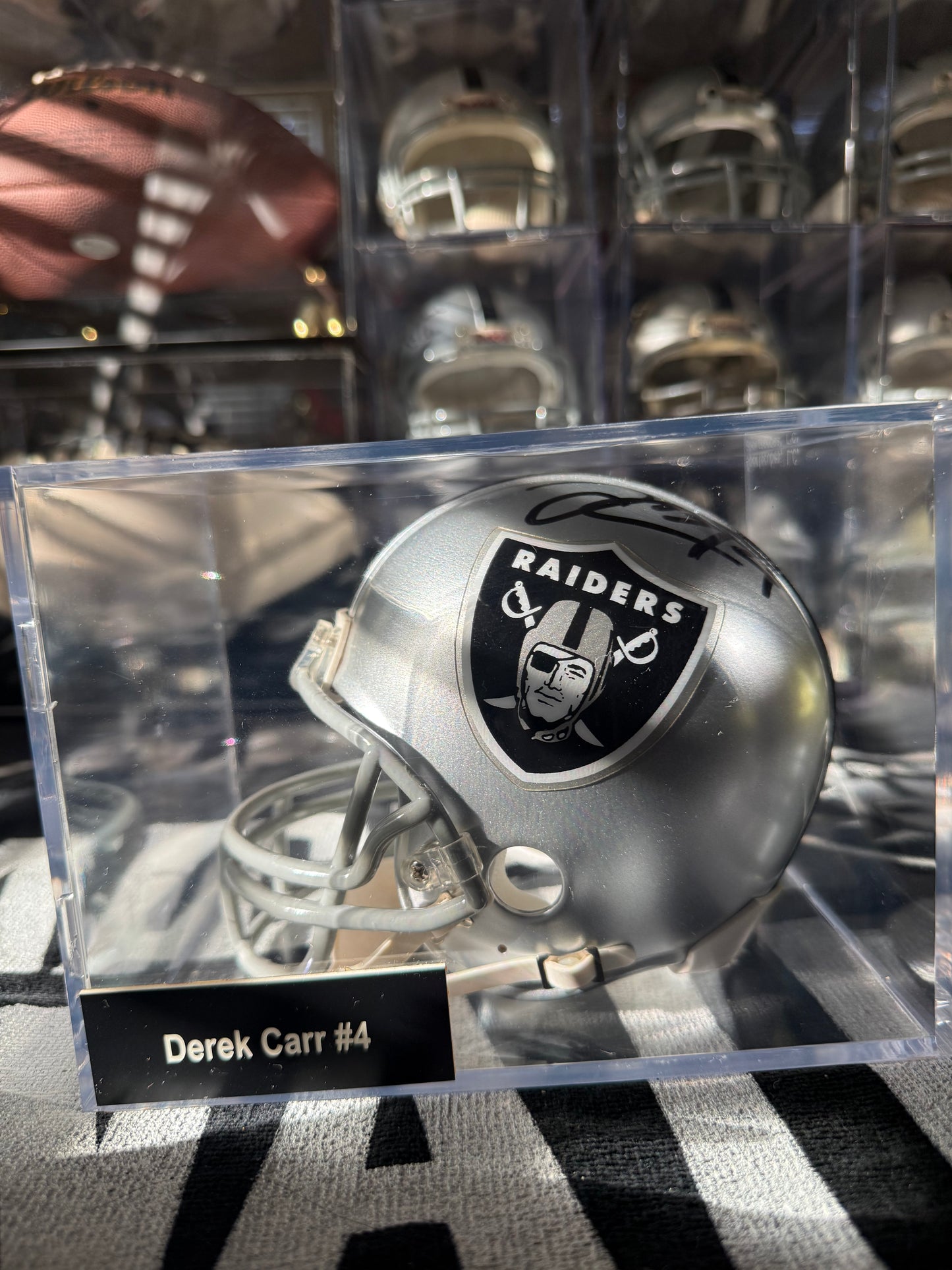 Derek Carr Autographed Mini Helmet No COA GTP (Guaranteed to Pass)