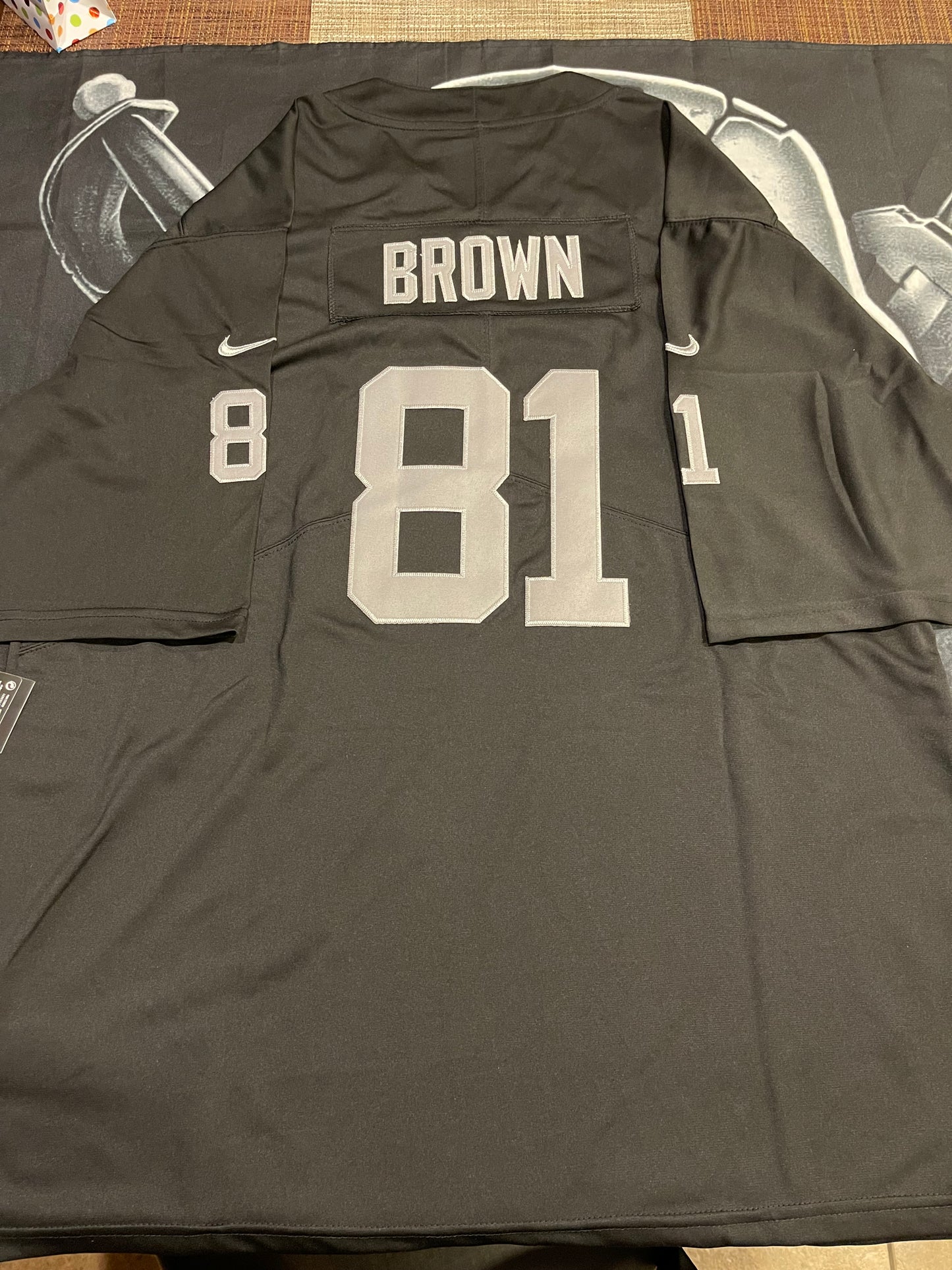 Men’s Tim Brown Black Stitched Jersey - Small up to 6XL