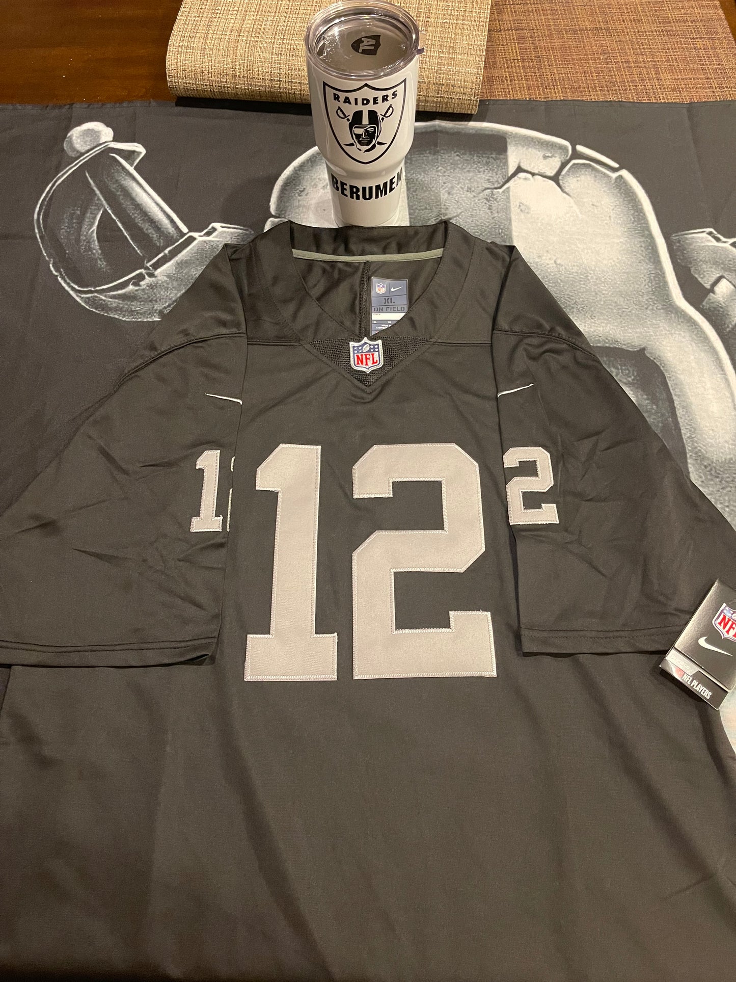 Men’s Ken Stabler Black Stitched Jersey - Small up to 6X