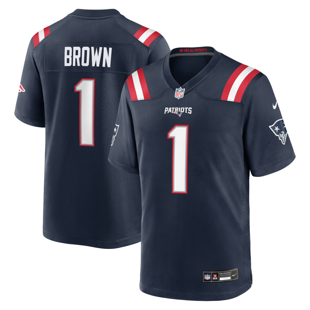 Men's AJ Brown Navy Stitched Jersey - Small up to 6XL