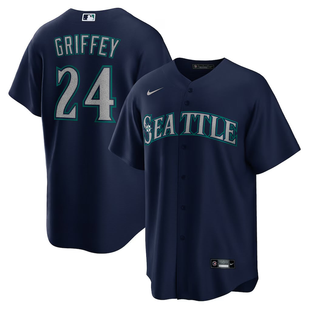 Men’s Ken Griffey JR Navy Stitched Jersey - Small up to 6XL