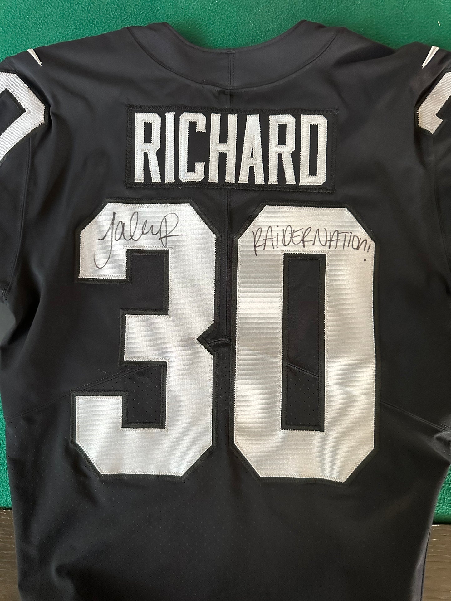 Game Issue Jalen Richard Autographed & Authenticated Jersey