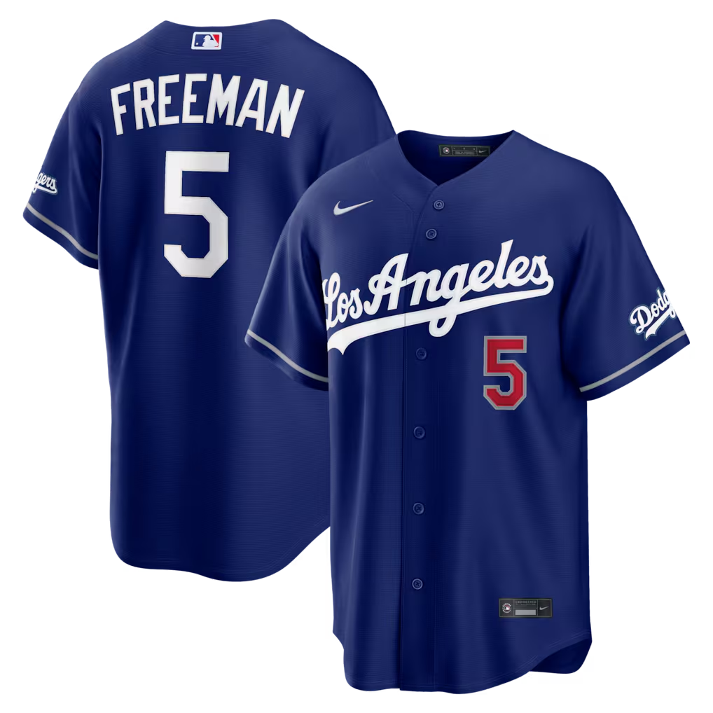 Men’s Freddie Freeman Blue Stitched Jersey - Small up to 6XL
