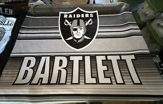 CUSTOM TEXT RAIDERS GREYSCALE BLANKET 50”x60”