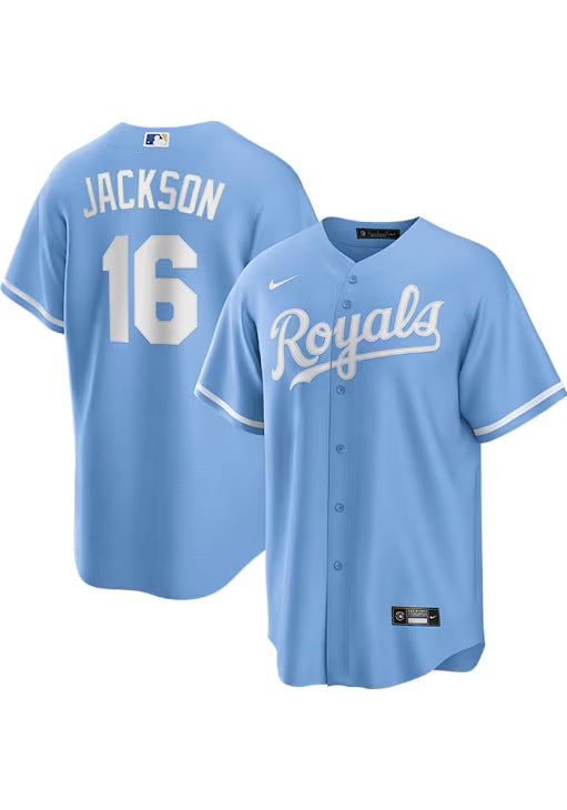 Men's Bo Jackson Royals Powder Blue Stitched Jersey - Small up to 6XL