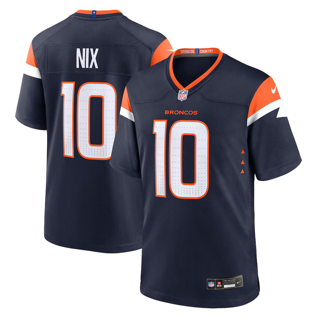 Men's Bo Nix Navy Stitched Jersey - Small up to 6XL