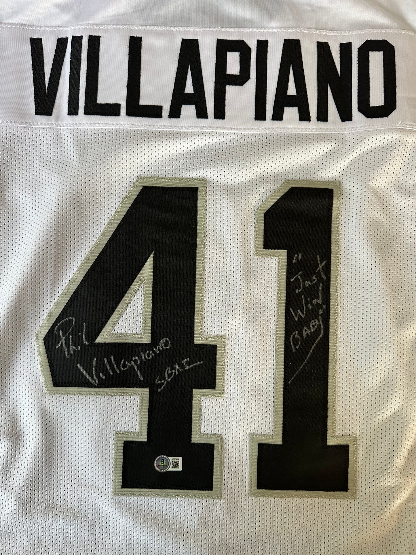 Phil Villapiano Autographed & Authenticated Jersey COA By Beckett