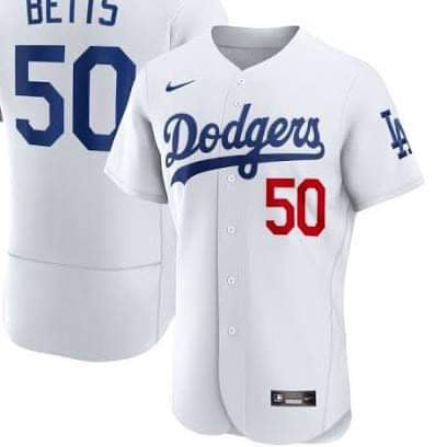 Women’s Mookie Betts White Stitched Jersey- Size Small up to 2XL