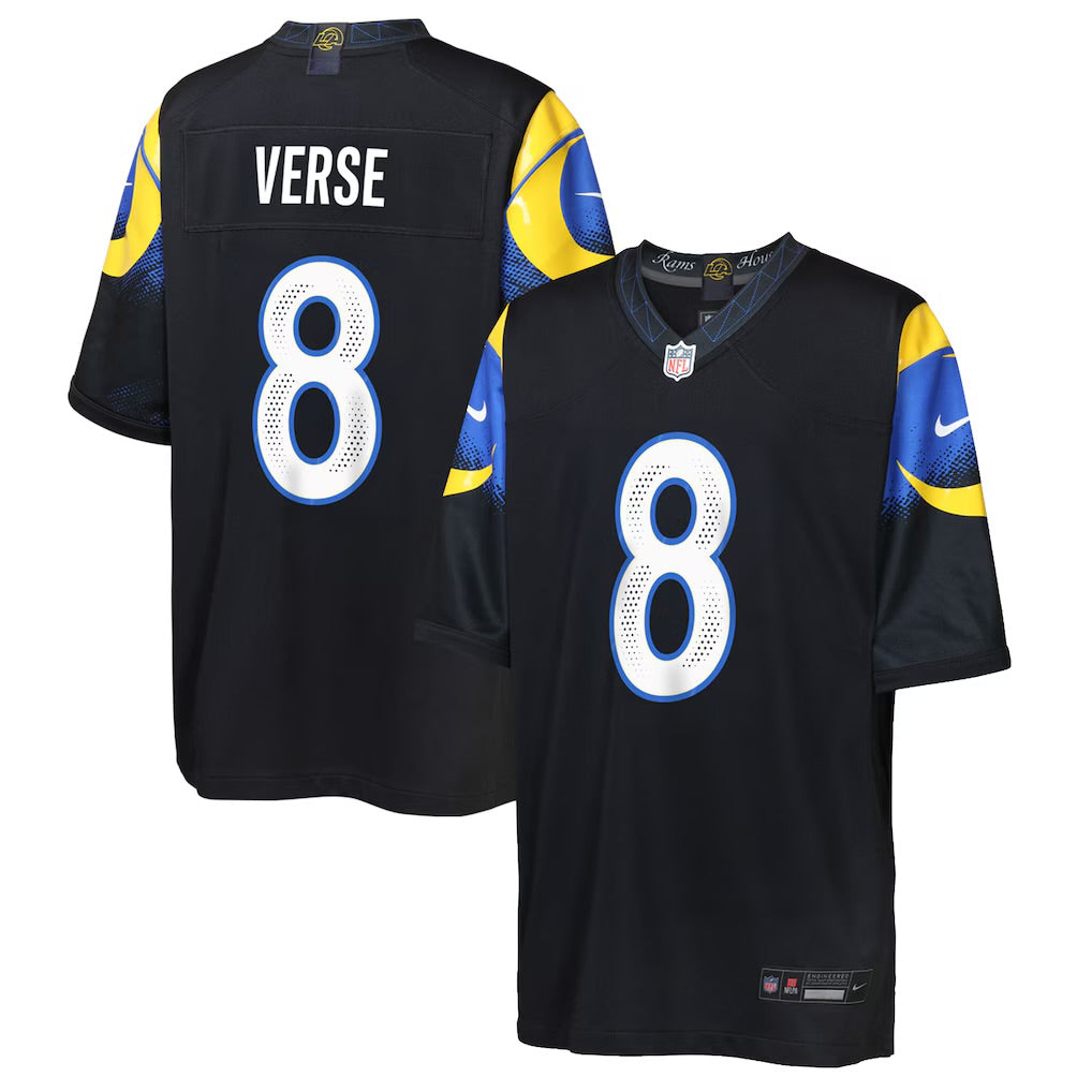 Men’s Jared Verse Black Stitched Jersey - Small up to 6XL