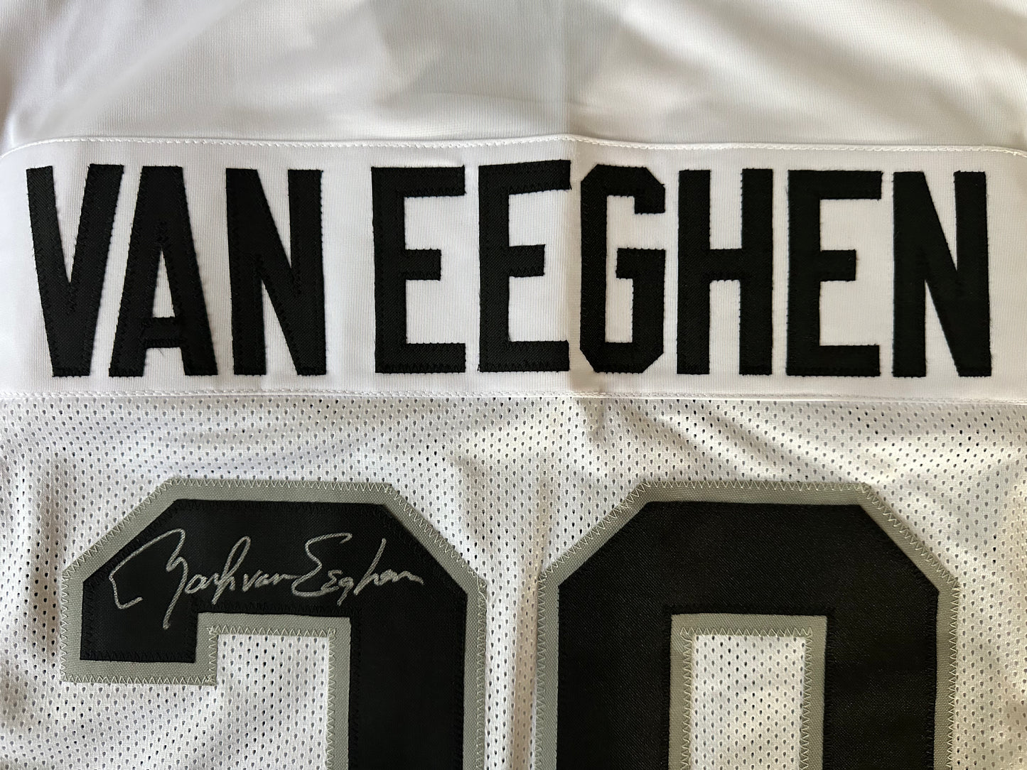 Mark Van Eeghen Autoghraphed & Authenticated Jersey COA By JSA