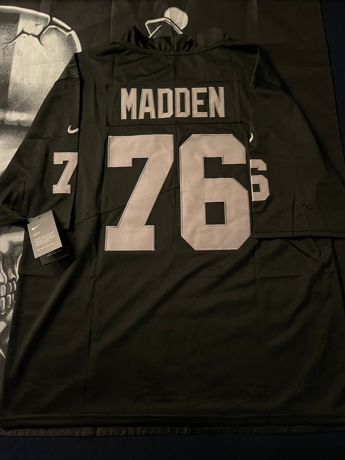 Men’s John Madden Black Stitched Jersey - Small up to 6XL