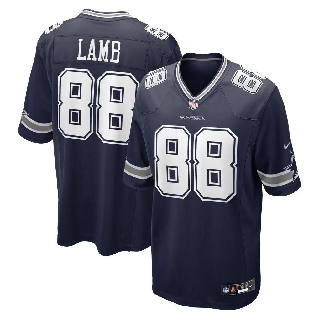 Men’s Ceedee Lamb Navy Stitched Jersey - Small up to 6XL