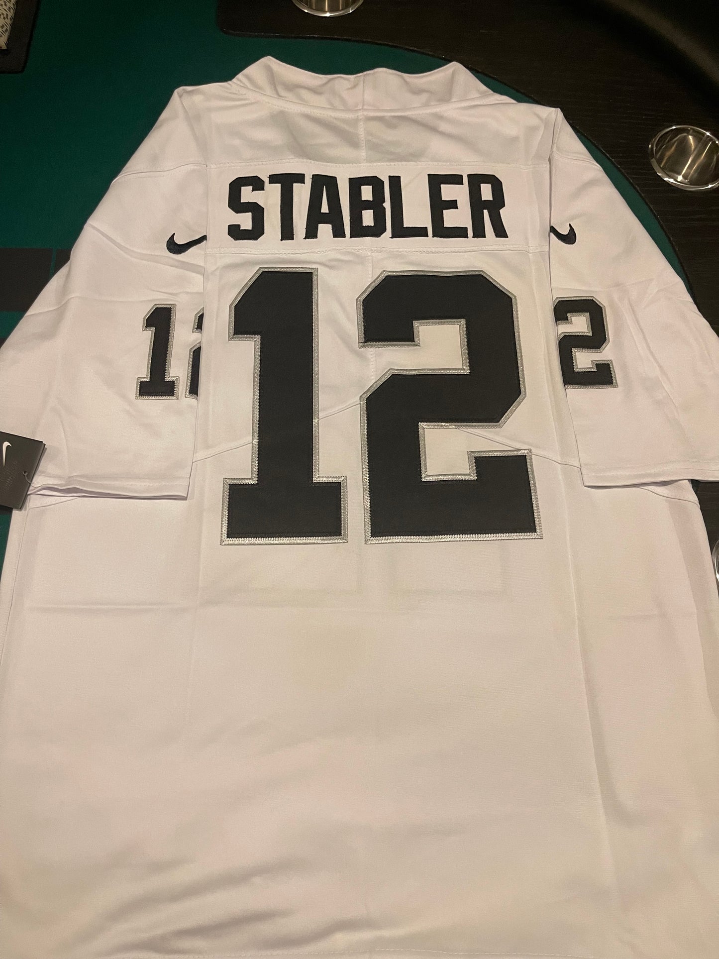 Men’s Ken Stabler White Stitched Jersey - Small up to 6X