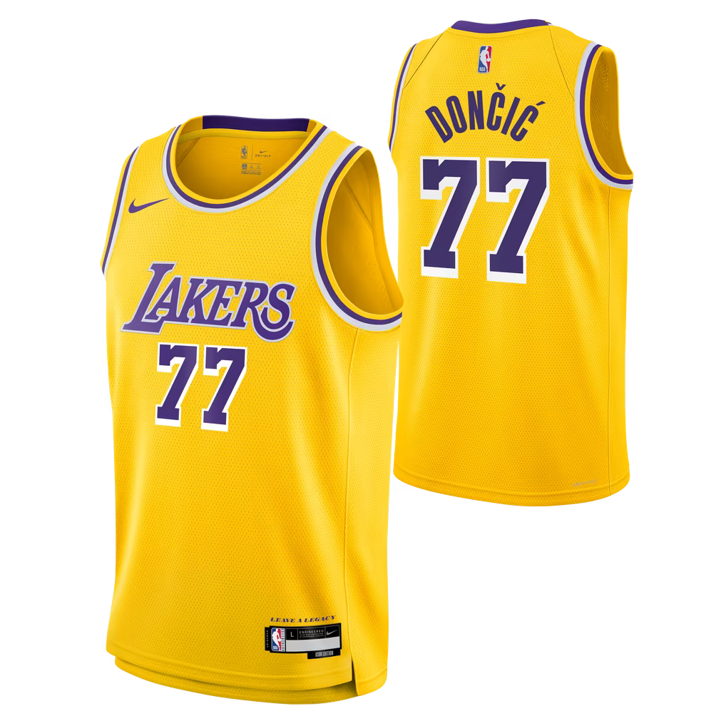Men's Luka Doncic Yellow Stitched Jersey - Small up to 6XL