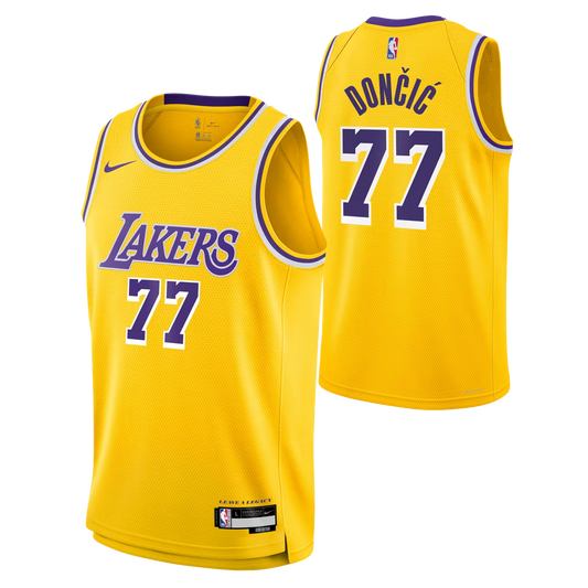 Men's Luka Doncic Yellow Stitched Jersey - Small up to 6XL
