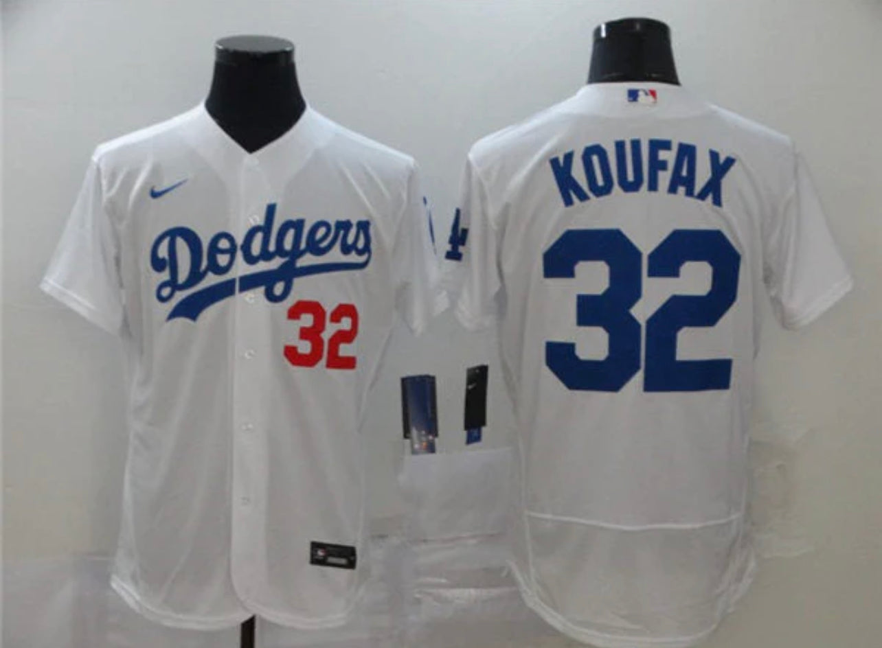 Men’s Sandy Koufax White Stitched Jersey - Small up to 6XL