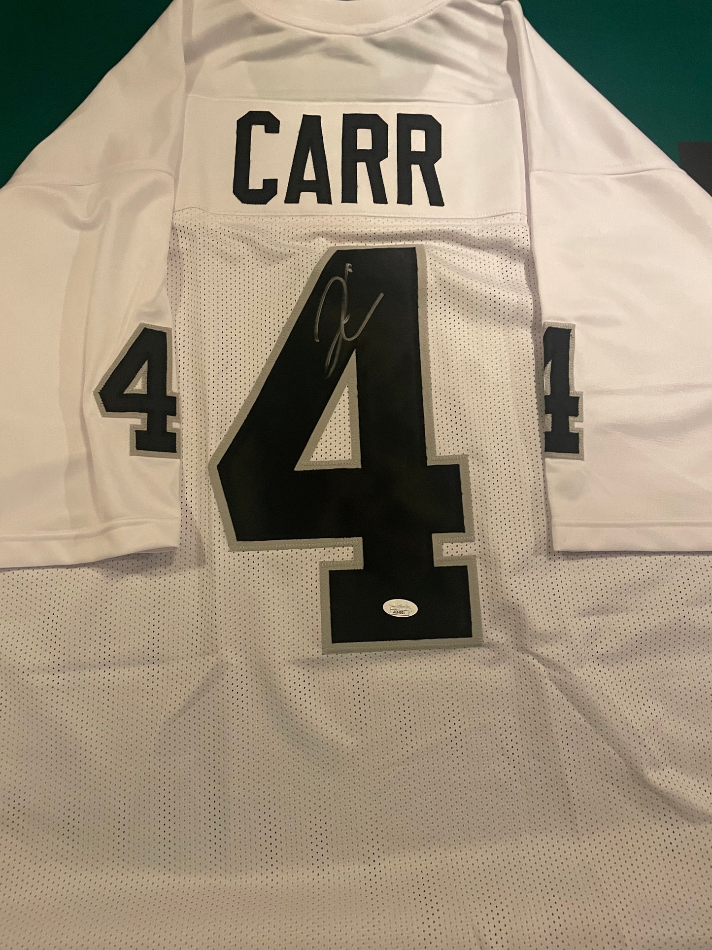 Derek Carr Autographed & Authenticated Raiders Jersey w/COA