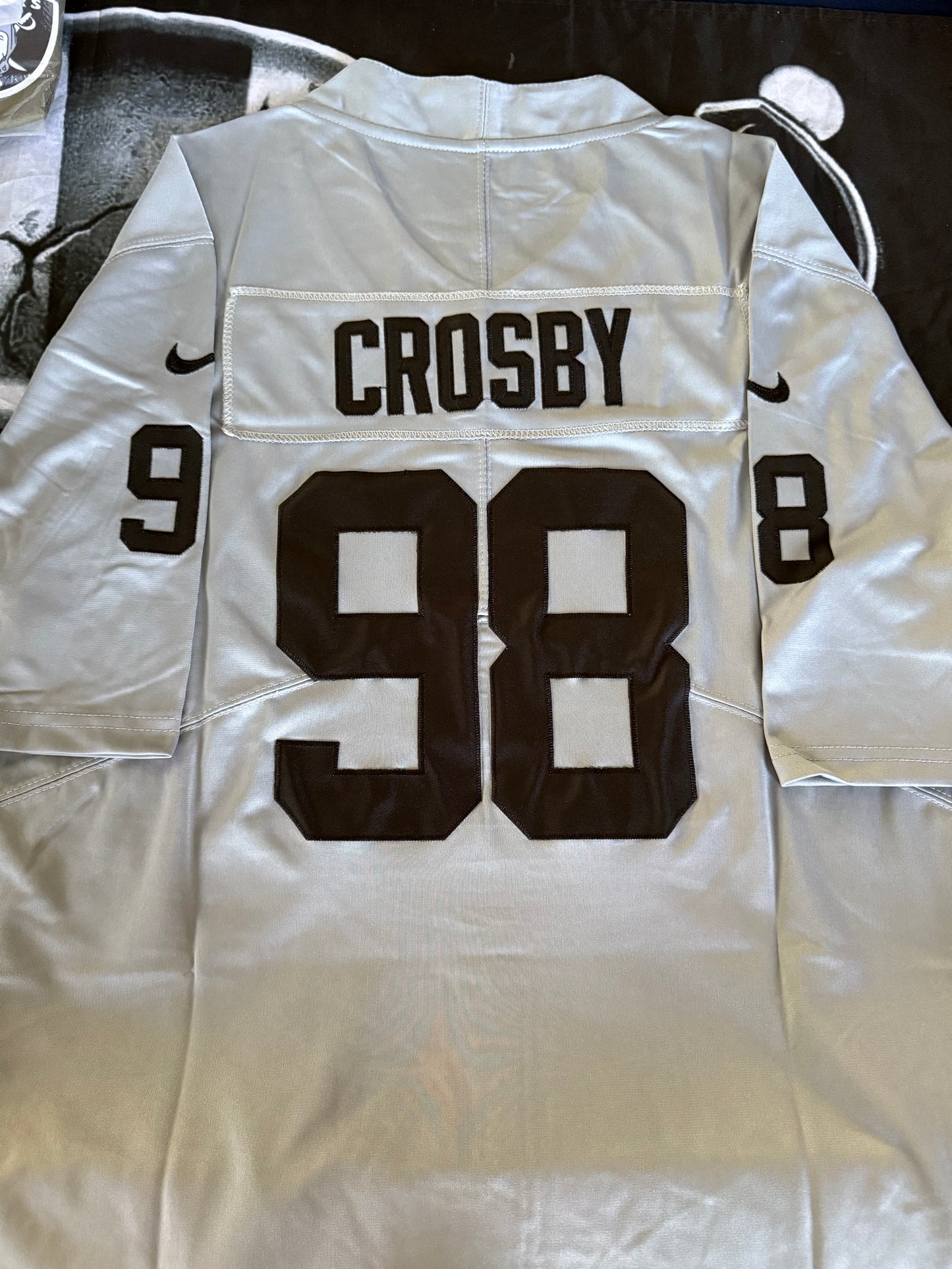 WOMEN’S GREY MAXX CROSBY LAS VEGAS RAIDERS STITCHED JERSEY SIZES S-2XL