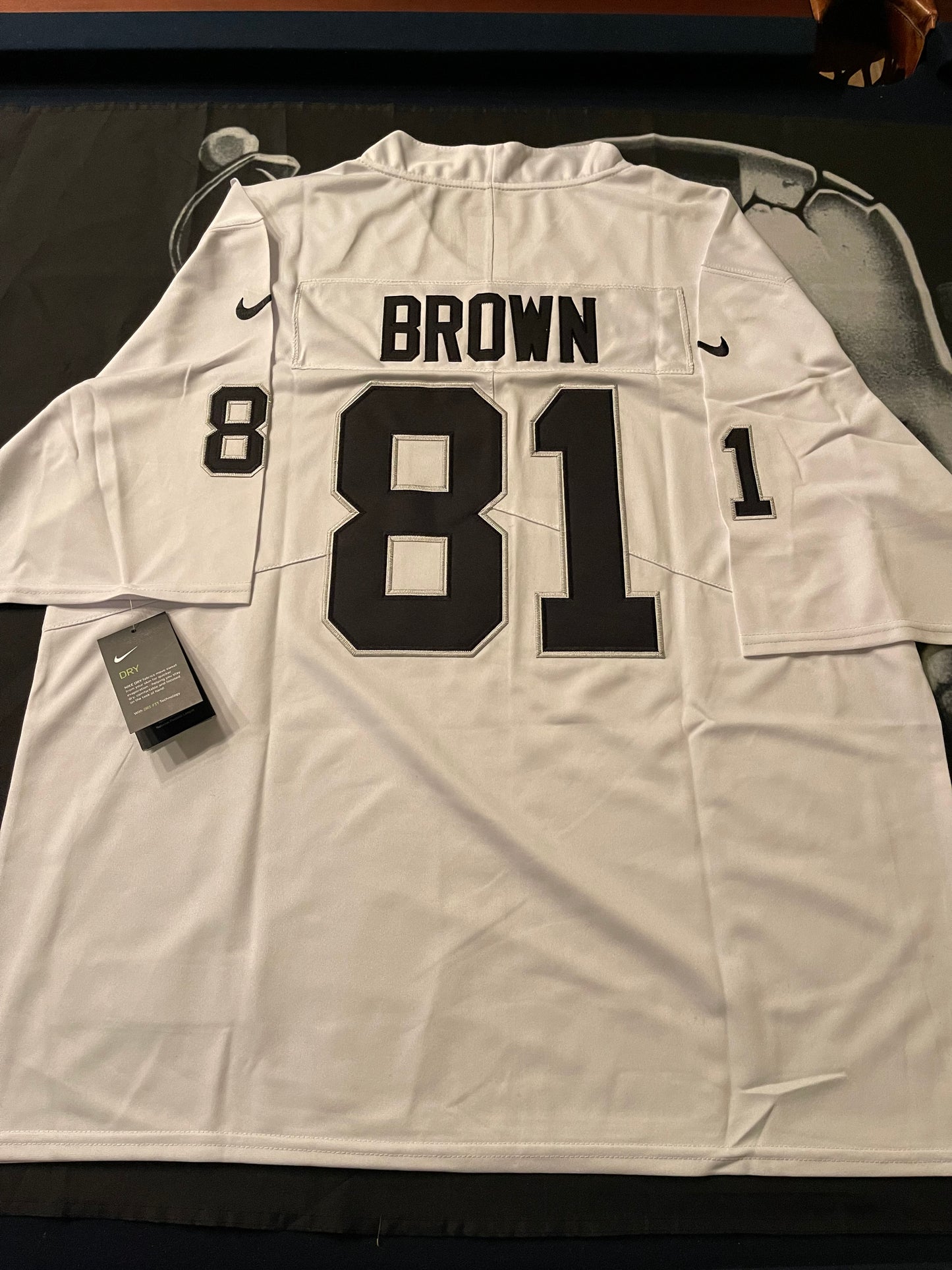 Men’s Tim Brown White Stitched Jersey - Small up to 6XL