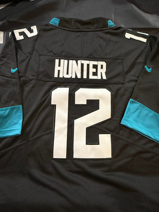 Men’s Travis Hunter Black And Teal Stitched Jersey - Small up to 6XL