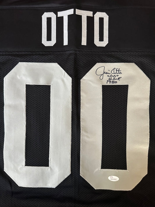 Jim Otto Home Black Stitched Jersey - Small up to 6XL