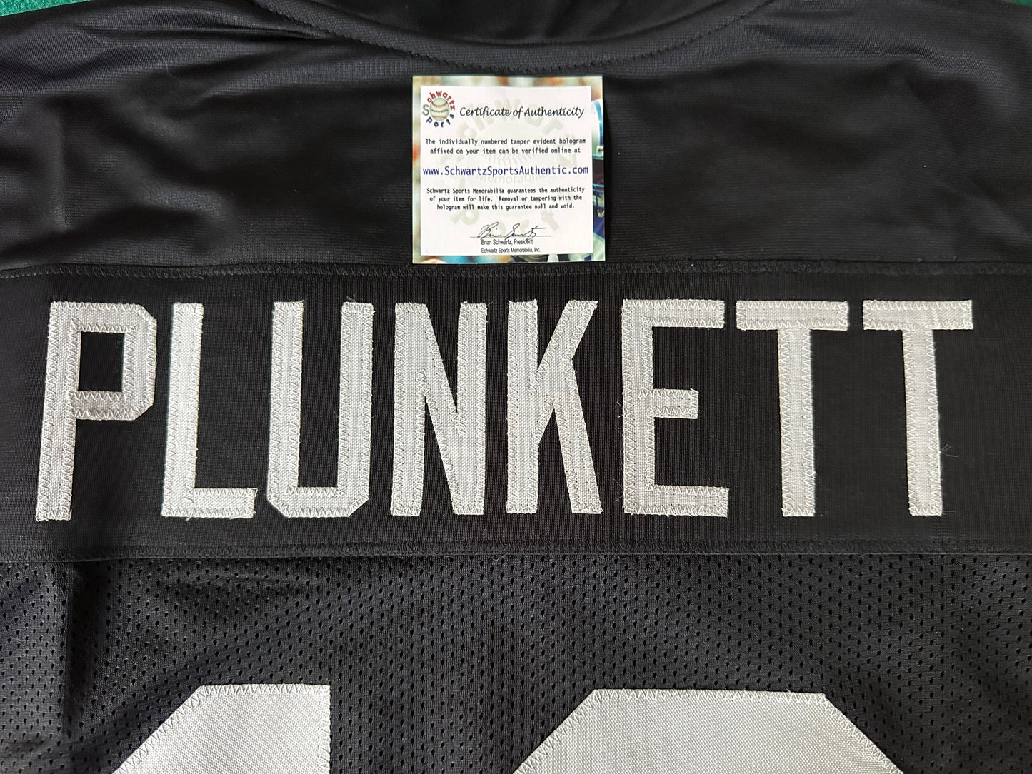 Jim Plunkett Autographed & Authenticated Jersey COA By Schwartz