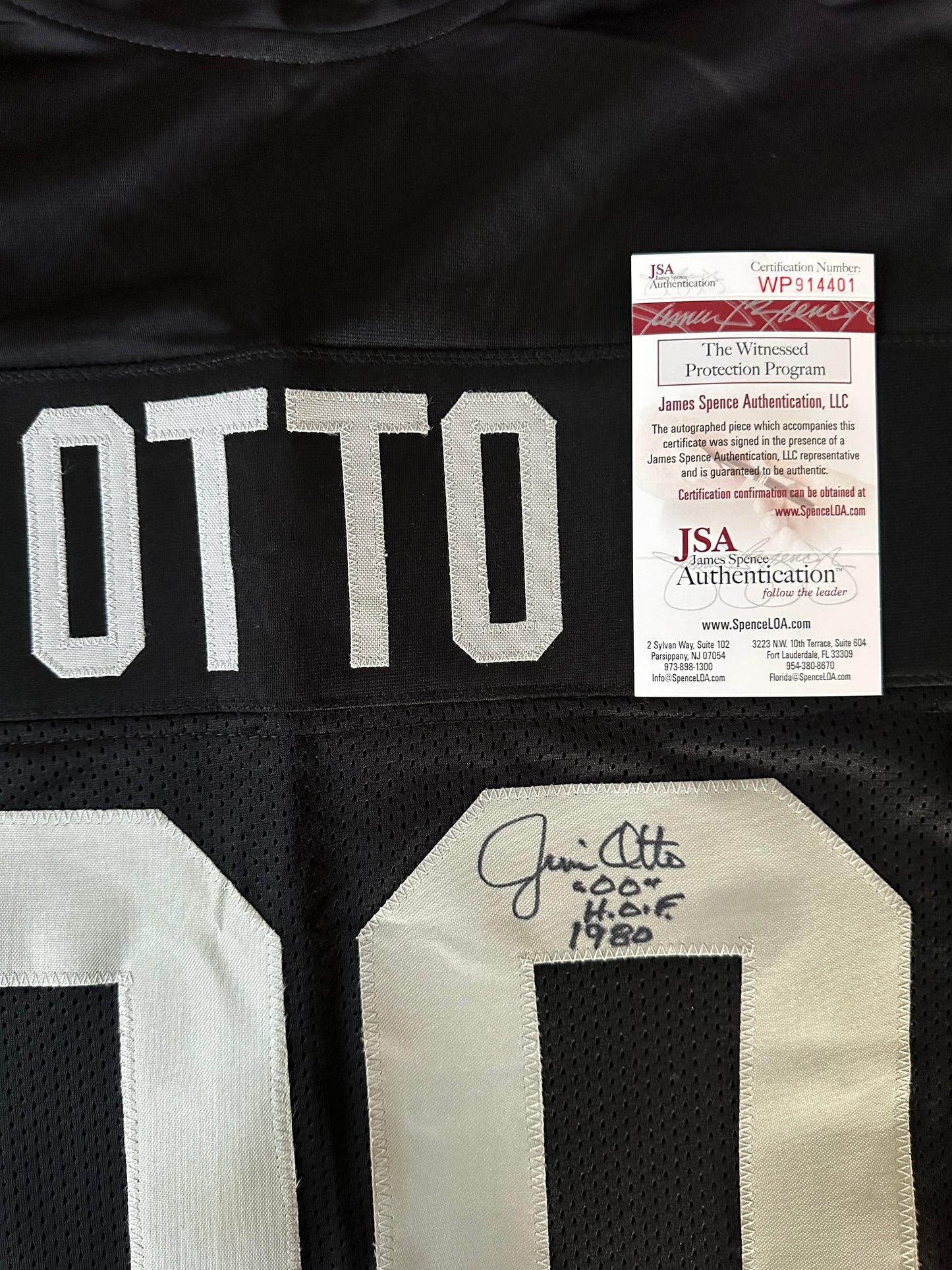 Jim Otto Autographed & Authenticated Jersey COA By JSA