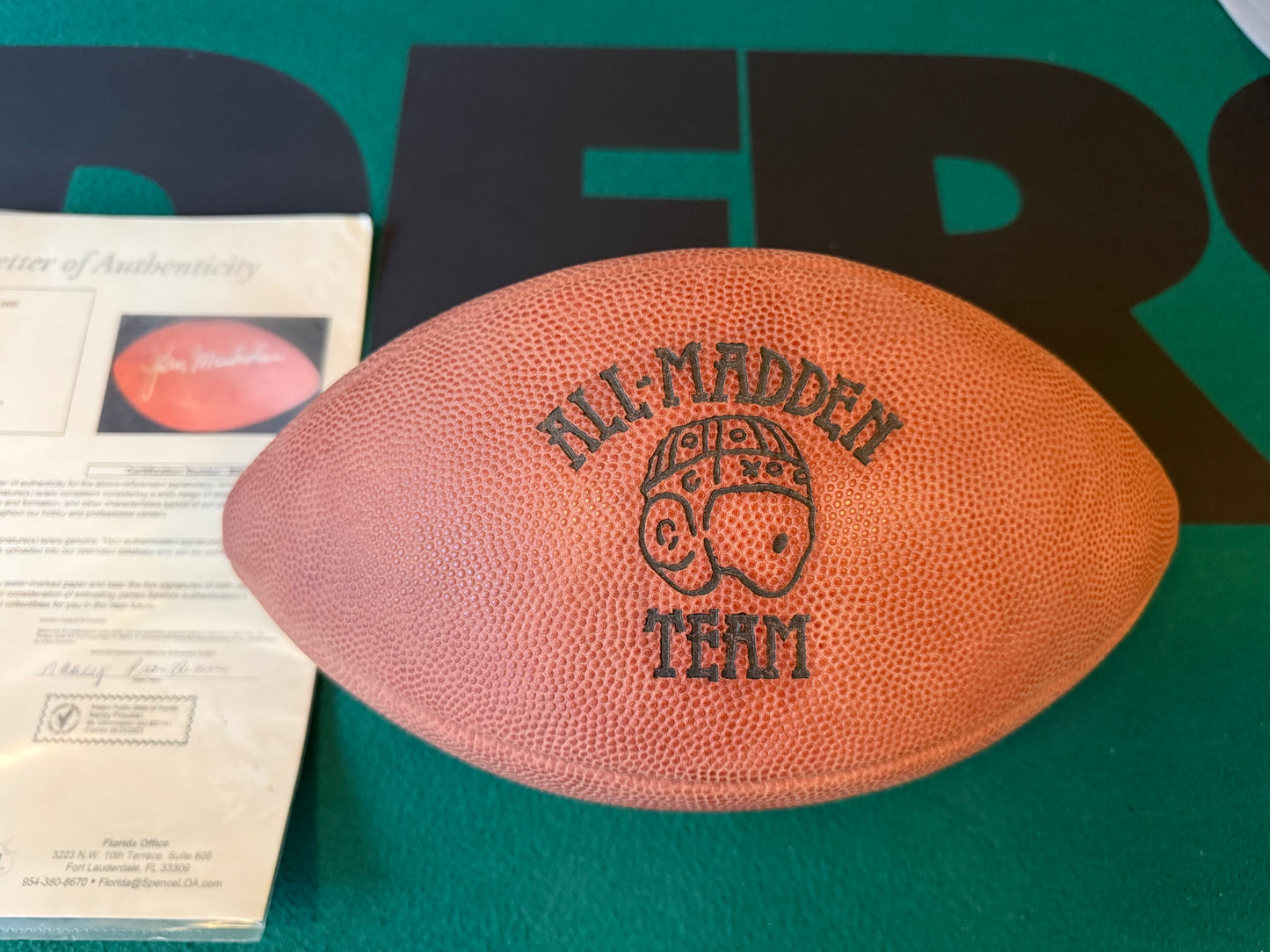 John Madden “All-Madden Team” Wilson Autographed & Authenticated Football JSA COA