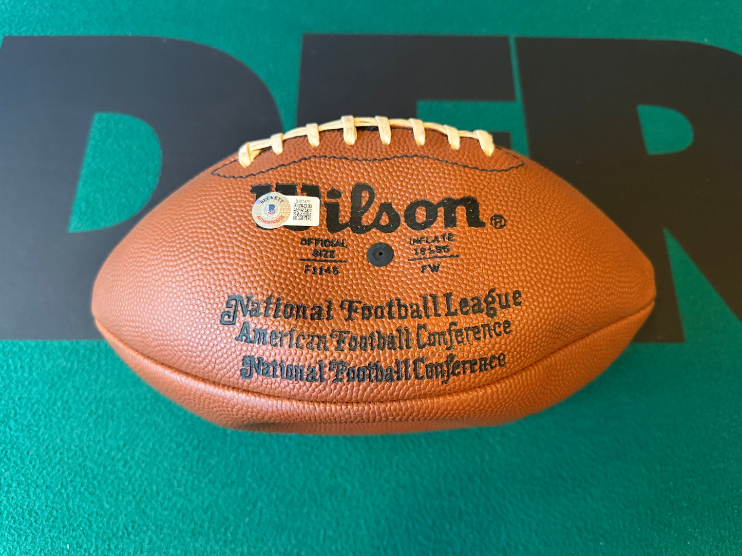 Ken Stabler Autographed & Authenticated Football Beckett Authentication Services COA