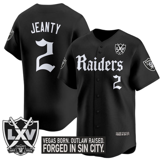 Men’s Ashton Jeanty Gothic Black Stitched Jersey - Small up to 6XL