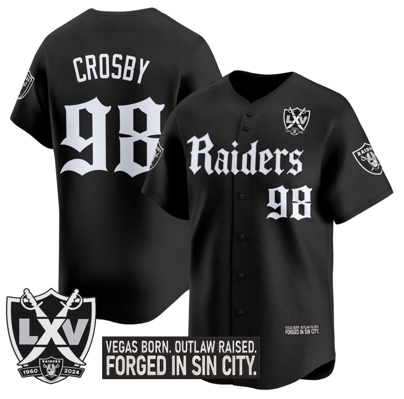 Men’s Maxx Crosby Gothic Black Stitched Jersey - Small up to 6XL