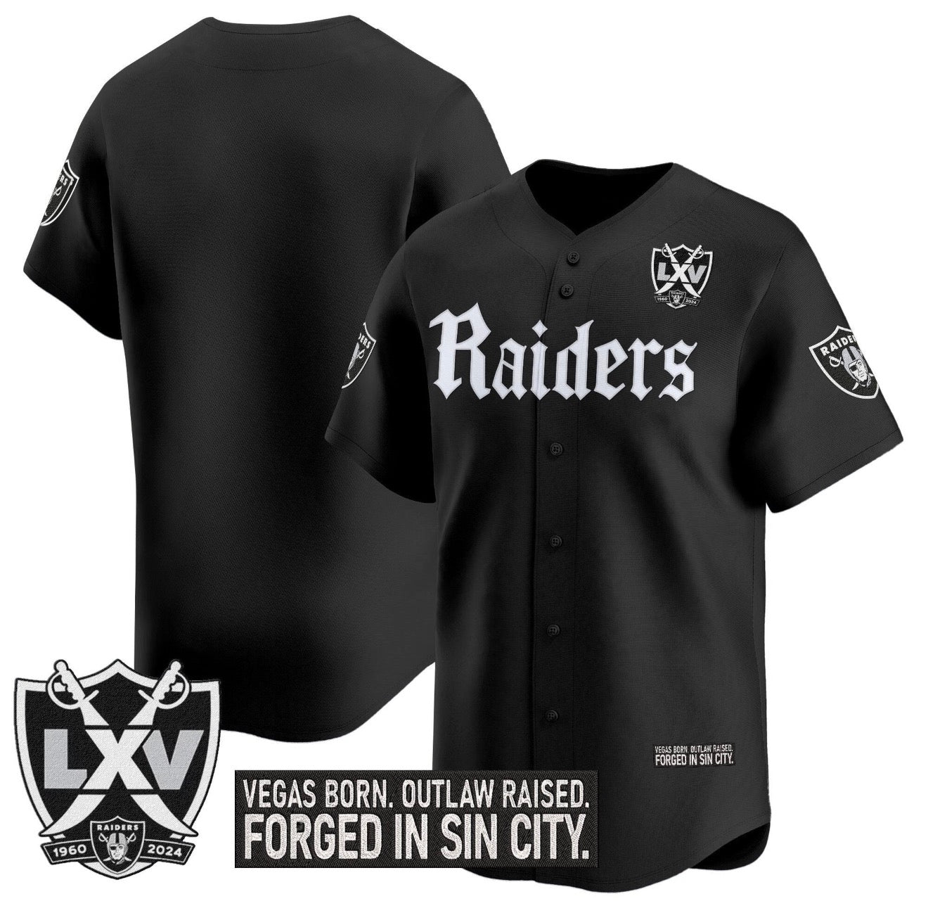 Men’s Blank Gothic Black Stitched Jersey - Small up to 6XL