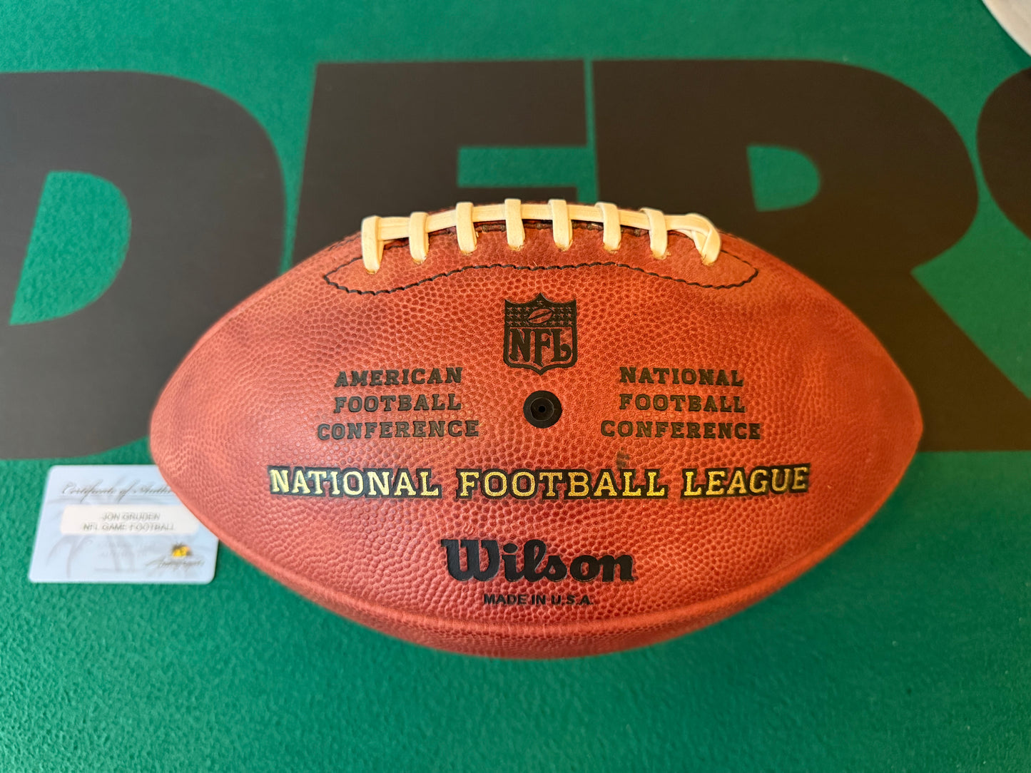 Jon Gruden “The Duke” Autographed & Authenticated Football Palm Beach Autographs COA