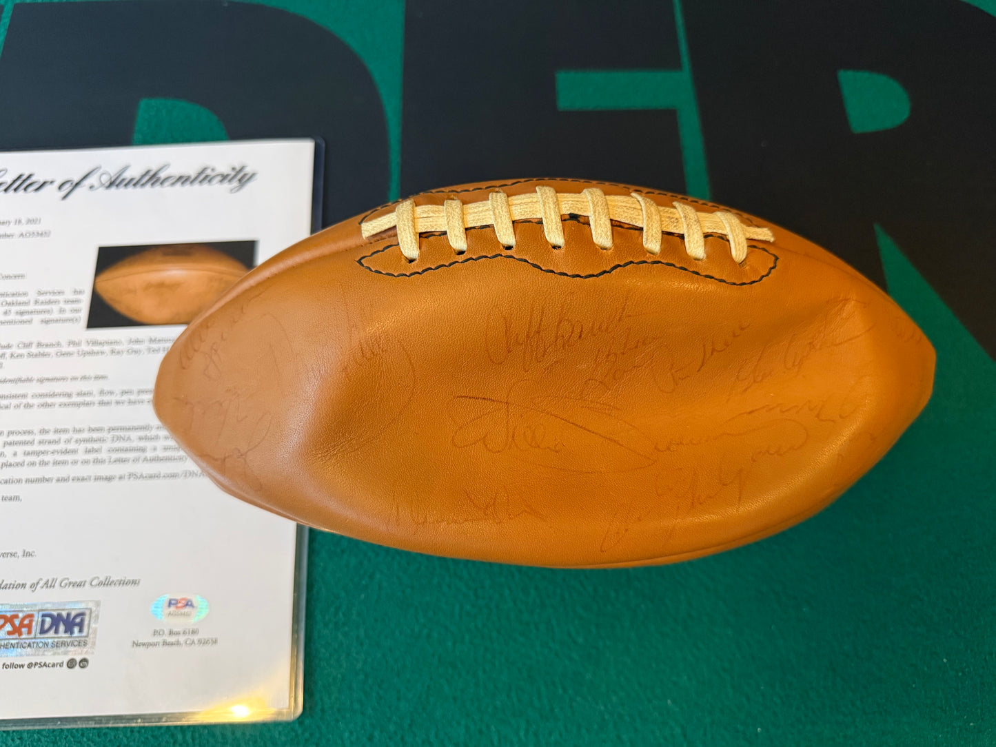 1976 Oakland Raiders Team Signed Football By 45 Players Autographed & Authenticated PSA DNA COA