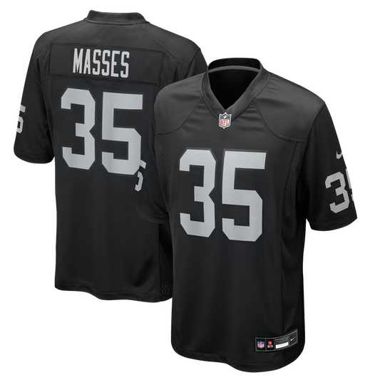 Men's Hezekiah Masses Black Home Stitched Jersey - Small up to 6XL