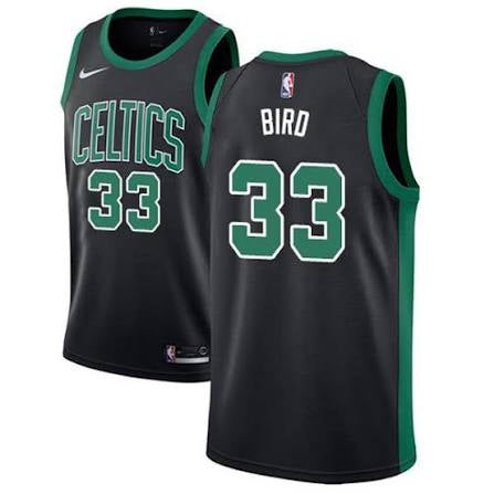 Men's Larry Bird Black Stitched Jersey - Small up to 6XL