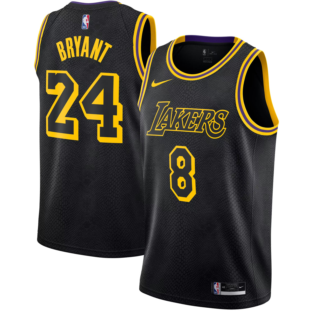 Men's Kobe Bryant Black Mamba Stitched Jersey - Small up to 6XL